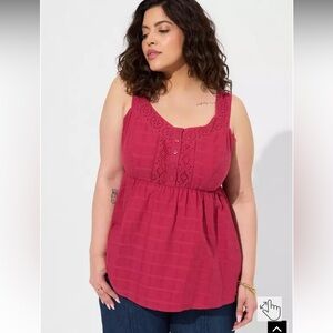 Torrid Magenta Pink Baby doll Tank Top